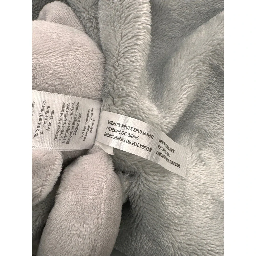 Carters Elephant Security Blanket Gray Plush Satin Trim Lovey Baby Snuggle 14x14